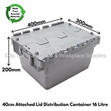 Heavy Duty Plastic Storage Box Boxes With Folding Attached Lids Choice 4 Sizes