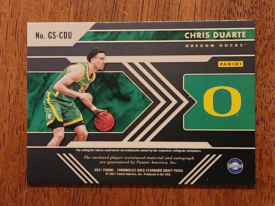 2021-22 Gold Standard Rookie Patch Auto Chris Duarte #85/99 Indiana Pacers - Image 2 of 2