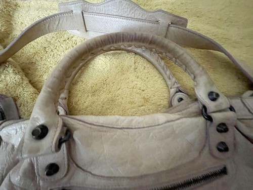 Balenciaga 115748 The City Handbag Shoulder 2way Ivory Beige w/Mirror Strap - Picture 9 of 14