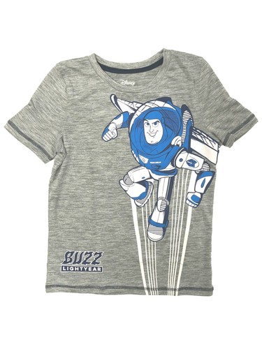 Disney Toy Story Boys Gray Short Sleeve Buzz Lightyear Tee Shirt T-Shirt 10