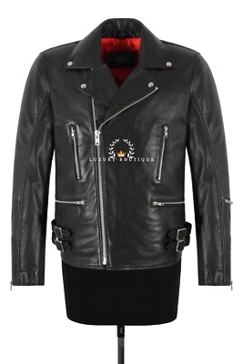 Herren Brando Leder Mode Jacke Motorrad Marlon Biker Stil Jacke