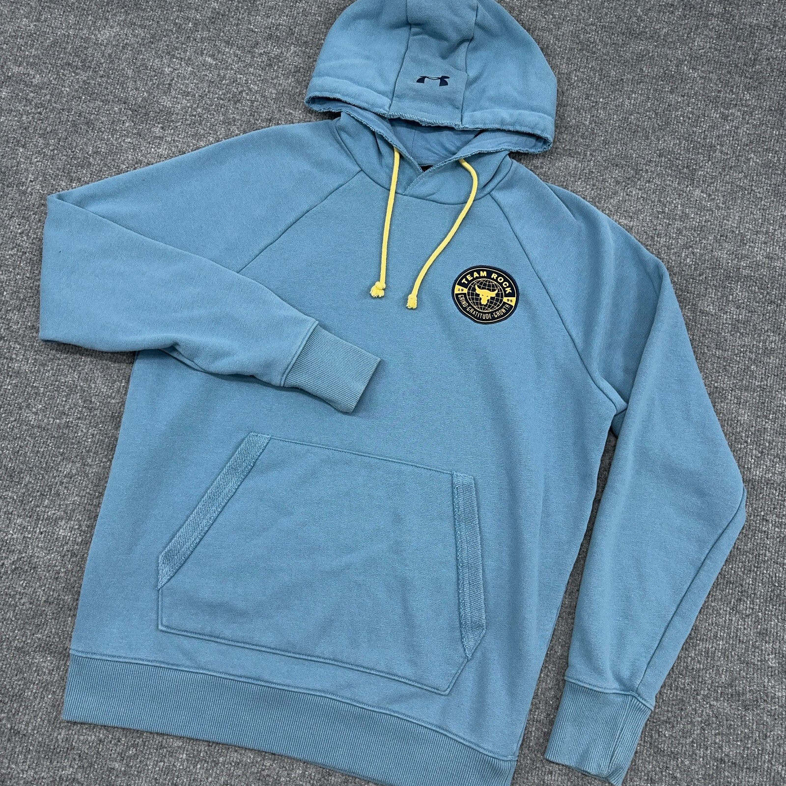 Under Armour Hoodie Mens M Blue Loose Project Rock Heavyweight Terry Pullover