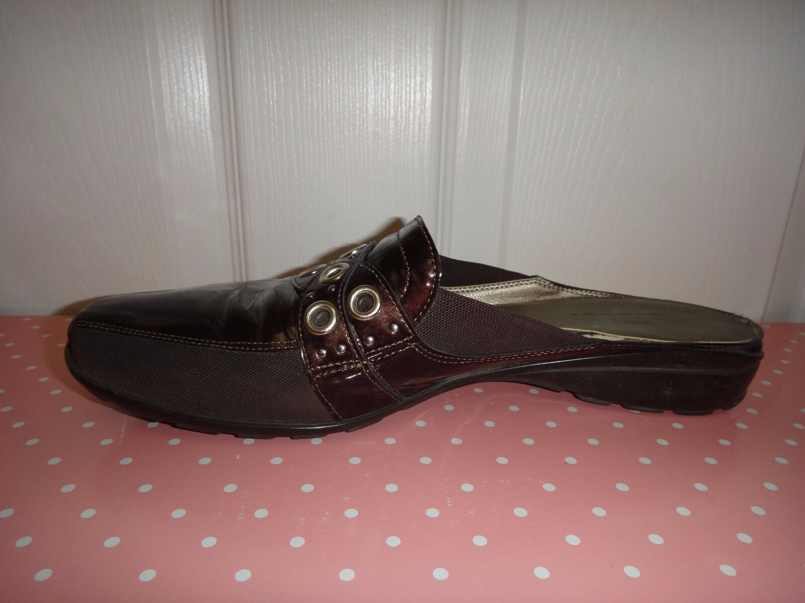 SESTO MEUCCI Womens Flats Mules Brown Patent Leat… - image 4