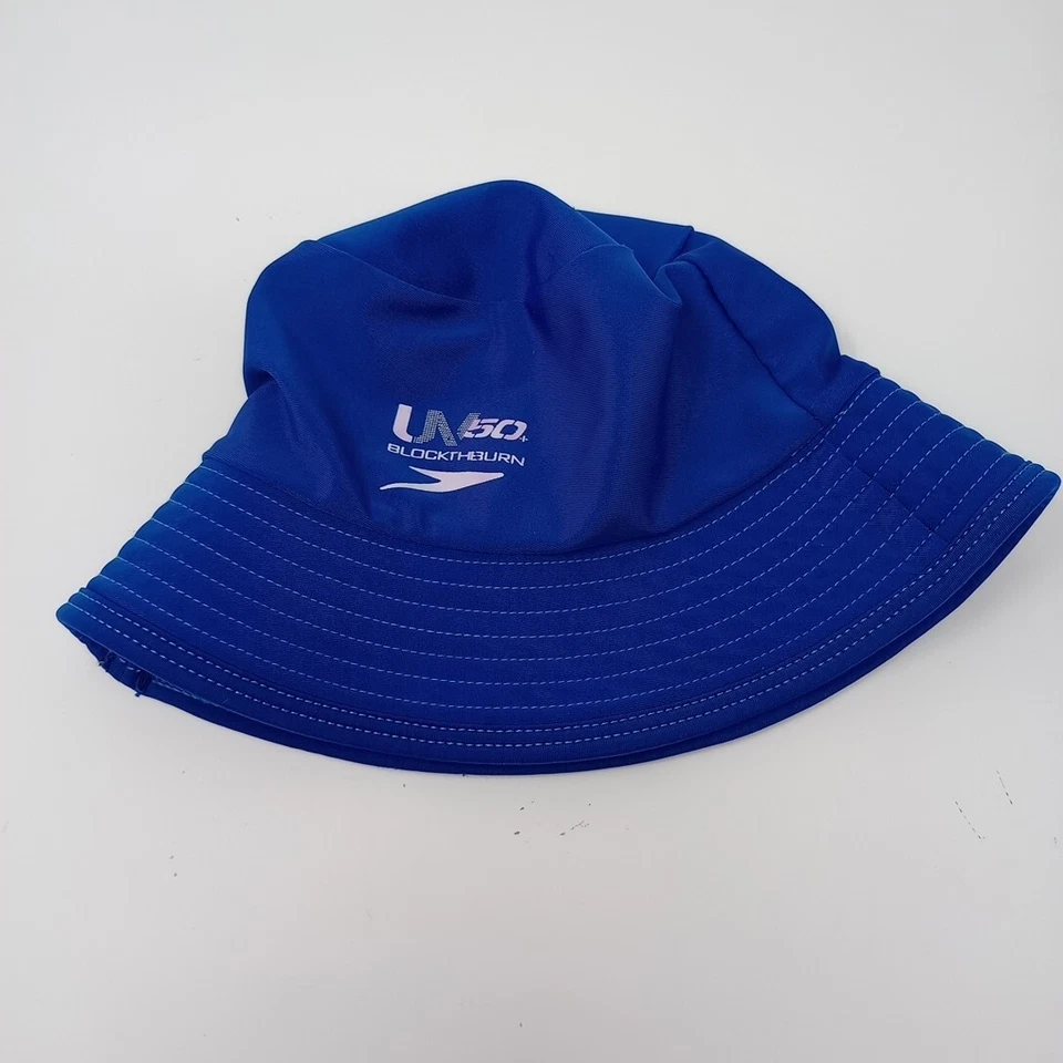 Speedo UV 50+ Block the Burn Infantil S/M 6-12 Meses Azul Remolcador Cubo Sombrero Gorra Foto 3 de 4