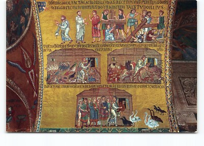 Basilca S. Marcus Stories Noah Flood Mosaic Venice Italy Cont Postcard Unposted