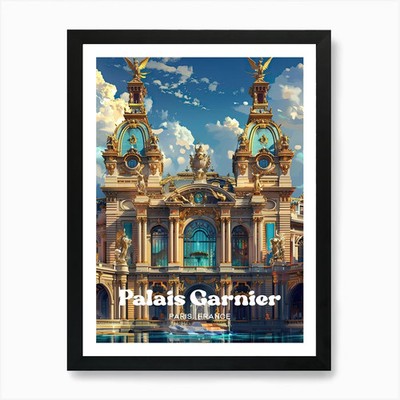Palais Garnier Opernhaus Digital gerahmtes Wandbild Poster Leinwanddruck Bild