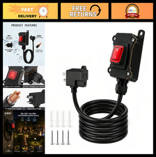 Heavy Duty Inline Power Switch, 15FT Waterproof Extension Cord, 20A 125V/16A 250