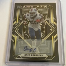 2021 Greg Rousseau Panini Obsidian Yellow Electric Etch Rookie Auto 04/25