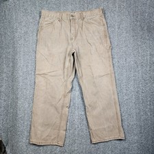 CE Schmidt Work Pants Mens 40x30 Brown Cotton Canvas Carpenter Utility 19R2487P