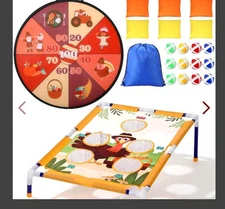 Thanksgiving Theme Kids Games Bean Bag Toss Dart Board Throwing Game New