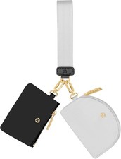 Keychain Wallet, Detachable Dual Pouch Wristlet Wallets for Women Men, Portable