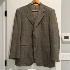 CANALI ITALY CASHMERE WOOL 44 R 54 SPORT COAT JACKET BLAZER CHECK Plaid