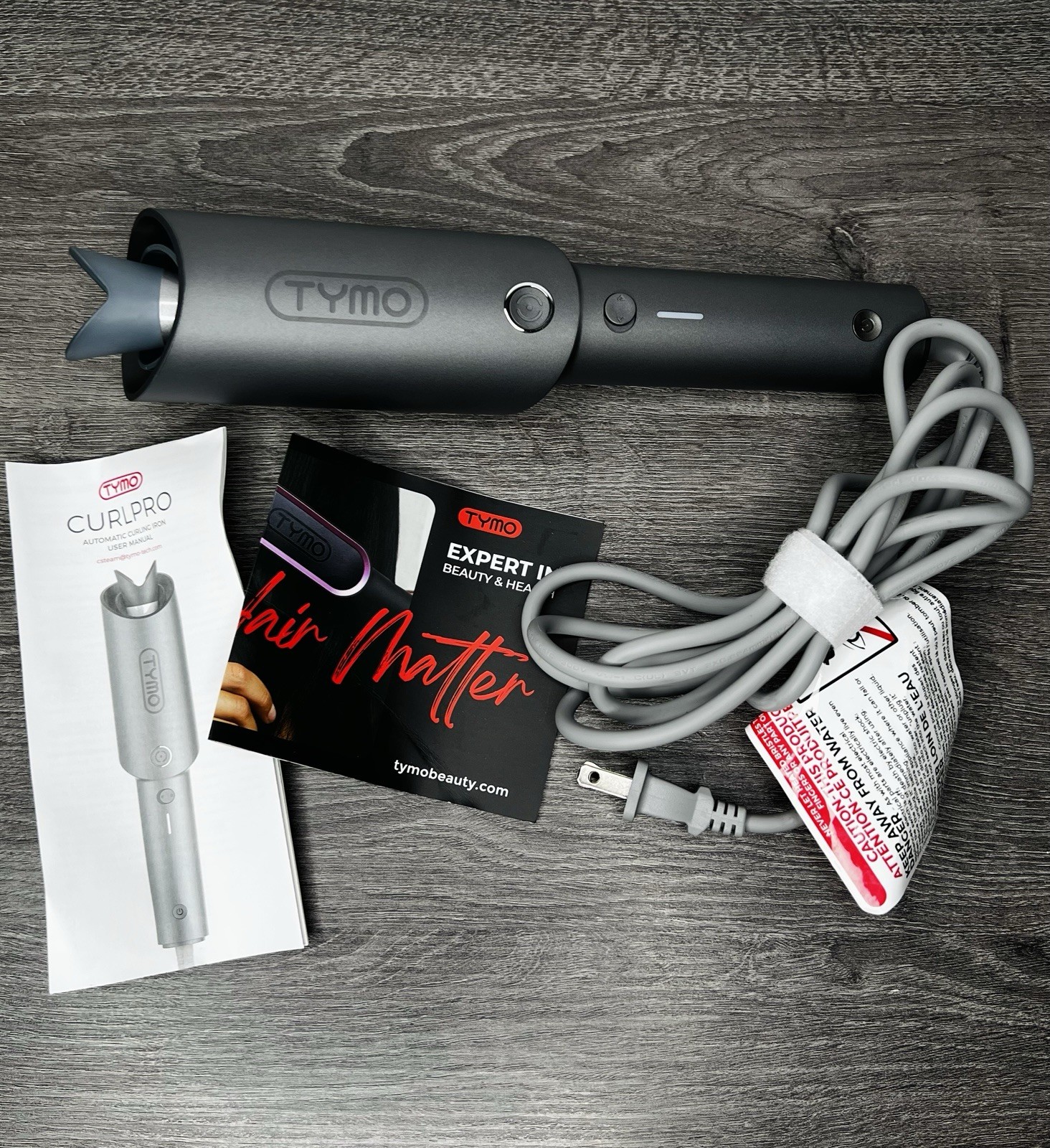Tymo Curlpro Automatic Rotating 1 inch Curling Iron Gray Open Box