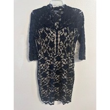 Karen Kane Lace Sheath Dress Elegant Party Cocktail Black Dress M