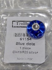 TROLLBEADS Blue Dots Bead 61154 with Bag RARE HTF 2008 MUSEUM BEAD ONE NEW