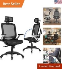 Ergonomic Office Chair, High Back Home Desk Chair with Headrest, Flip-Up Arms...