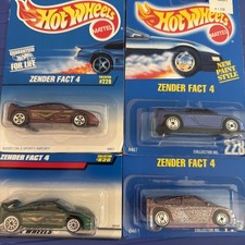 Hot Wheels ZENDER FACT 4 - 1990 BLUE CARDs Set of 4 1:64 Diecast Cars