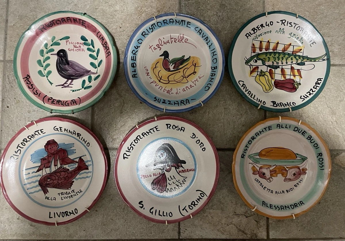 Lot De 6 Assiettes Piatti Ceramica De Simone – Frascati – Buon Ricordo – Années 80 – Italie