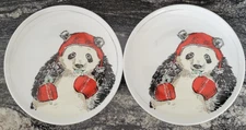 The Cellar Macy's Exclusive Cheeky PANDA BEAR Mittens Salad Plate Porcelain 9"