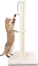 29" Height Tall Cat Scratching Post, Claw Scratcher with Sisal Rope and Covered