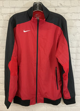 Nike 428805-657 Men's DRI-FIT Athletic Rain-Proof Jacket Red Black Small