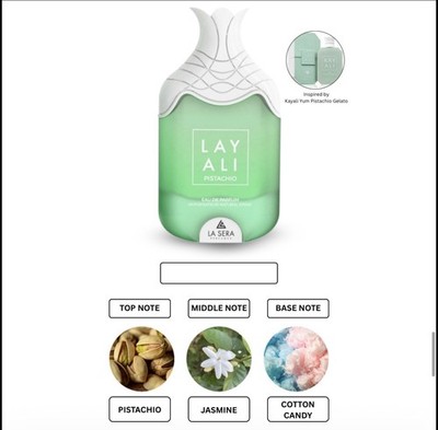 La Sera Layali Pistachio Eau de Parfum Spray Pistachio Jasmine Cotton Candy