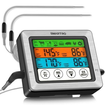 St54 Dual Probe Digital Meat Thermometer For Cooking Food Kitchen Oven Bbq Grill