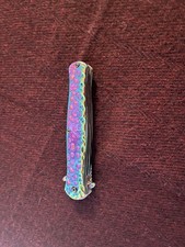 Iridescent Titanium Coated, Assist Opening Stiletto Pocketknife w/Clip.