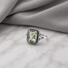 Green Amethyst Gemstone 925 Sterling Silver Designer Promise Ring Gift For Women