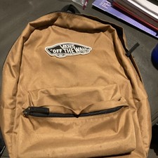 VANS OFF THE WALL Backpack Light Brown Skate Logo Patch Pre-Owned, Classic Style