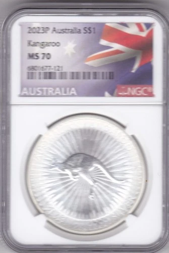 2023 Australia Silver Kangaroo NGC MS70 $1 1oz Coin 1952-2022