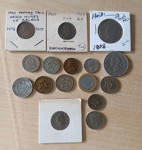Lot Of 16 Different Caribbean Islands Vintage Coins-