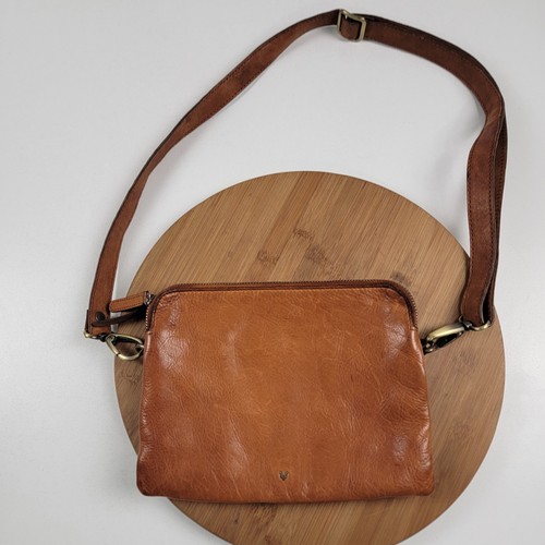 Anthropologie Vilenca Holland Brown Leather Crossbody Purse 3 Compartment Bag - Bild 1 von 13