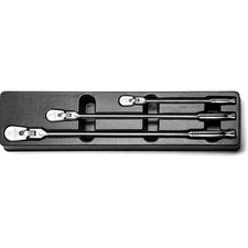 90-Tooth Locking Flex-Head Ratchet Set Chrome Vanadium Steel 3-Piece