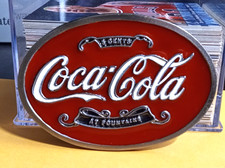 Vintage Coca-Cola Belt Buckle 5 Cents at Fountains - Metal - Serial 8566