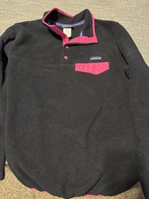 Patagonia Synchilla Snap T Fleece Pullover Black/pink Women s Size L