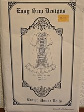 Easy Sew Designs Sewing Pattern Brown House Dolls Christening Dress BHD 93 18-19