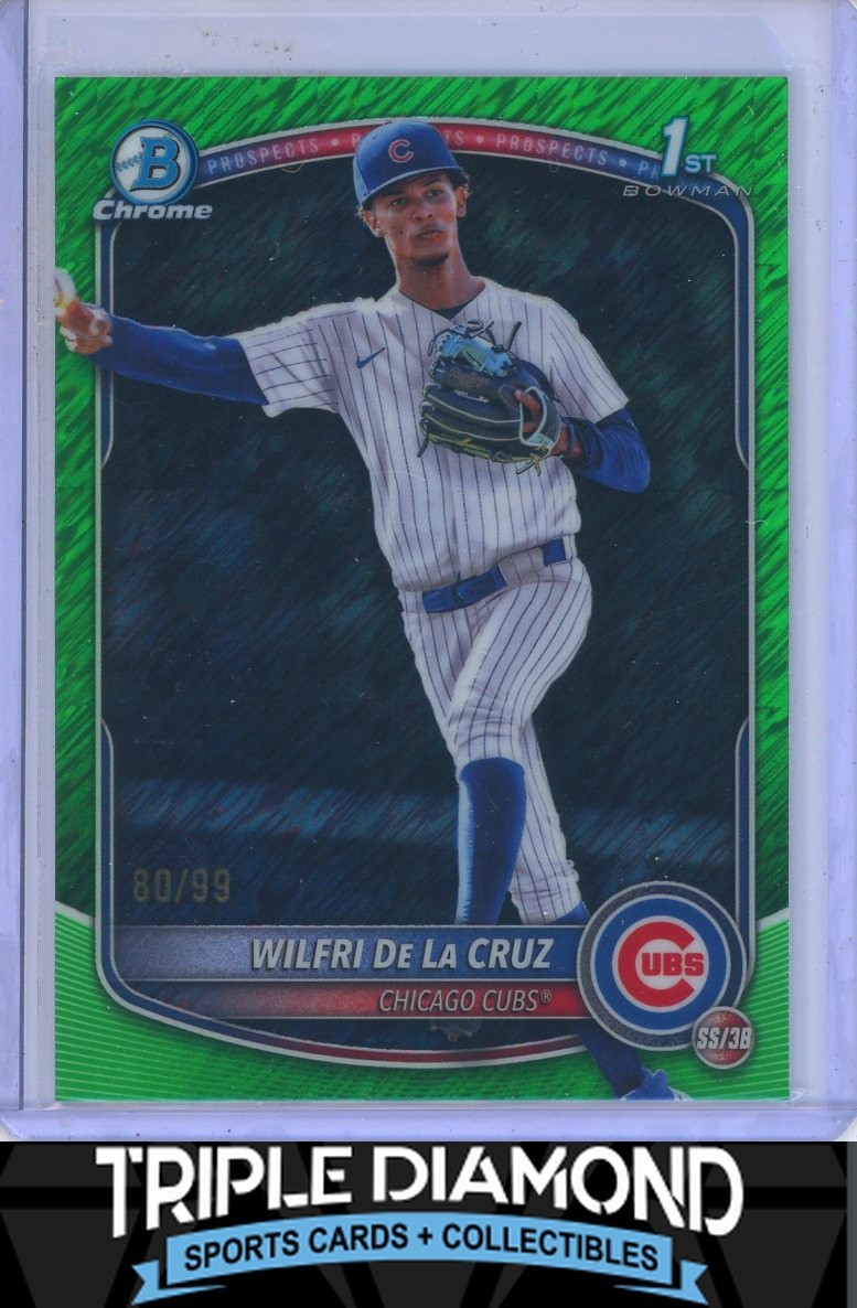 2025 Bowman Chrome 1st Wilfri De La Cruz Prospect Green Shimmer #80/99 S489