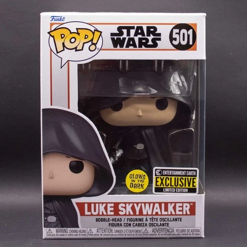 Star Wars Mandalorian Luke Skywalker Glow Funko Pop! 501 Star Wars EE Exclusive