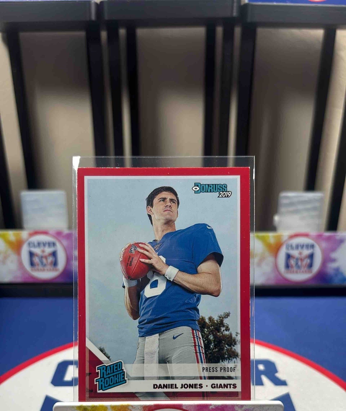 8.) 2019 Panini Donruss Daniel Jones #304 Press Proof Red RC Giants