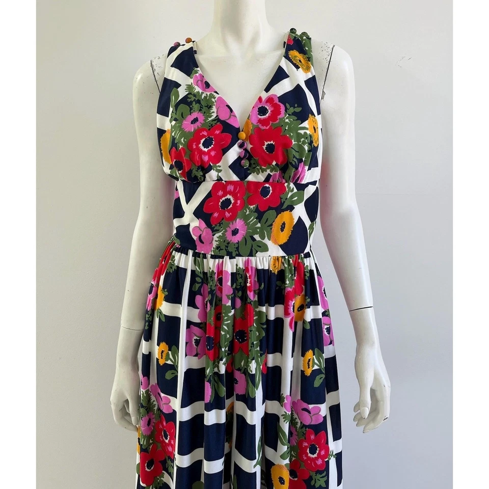 Mono Palazzo Floral Años 70 Vintage / Mono Palazzo Años 70 / Pequeño a Mediano Foto 4 de 4