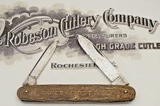Antique ROBESON SHUREDGE Senator Penknife Coined Brass Handles SAFETY AWARD