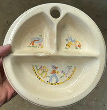 Vtg 1944 Little Boy Blue Bartsch Divided Baby Toddler Warming Dish Insert Only