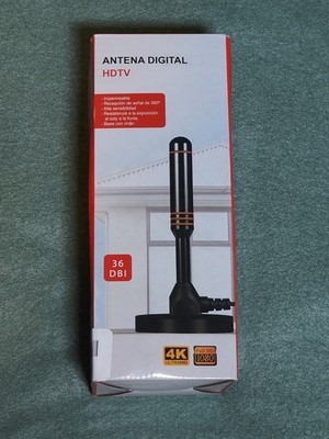 Antena Digital HDTV 36dBi 4K Full HD UHF/VHF Magnetic Base New/Open Box