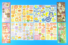 Kawaii Sticker Sheets Lot Of 12 Glossy Glitter