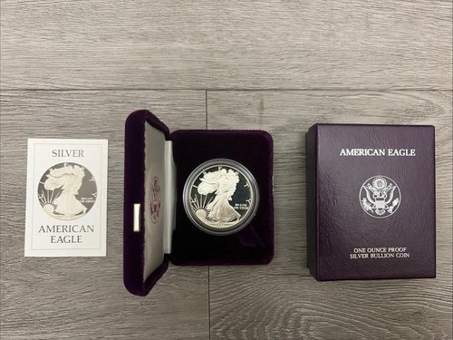 1986-S Proof American Silver Eagle Dollar $1 Box & COA US Mint Bullion OGP