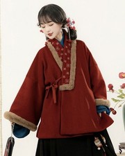Chinese women's retro long-sleeved coat jacket Hanfu autumn winter