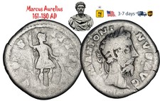 Ancient Roman Empire Coin Silver Denarius Marcus Aurelius 161 180 AD #33556