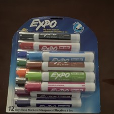 Expo Low Odor Dry Erase Markers, Chisel Tip, Assorted Colors, 12 Pack