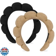 AMCAMI Puffy Spa Headband for Women Sponge Headbands for Girls 2